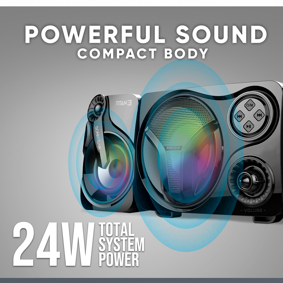 SonicGear Titan 3 BTMI Bluetooth Portable Music Synchronized Light Display Speaker