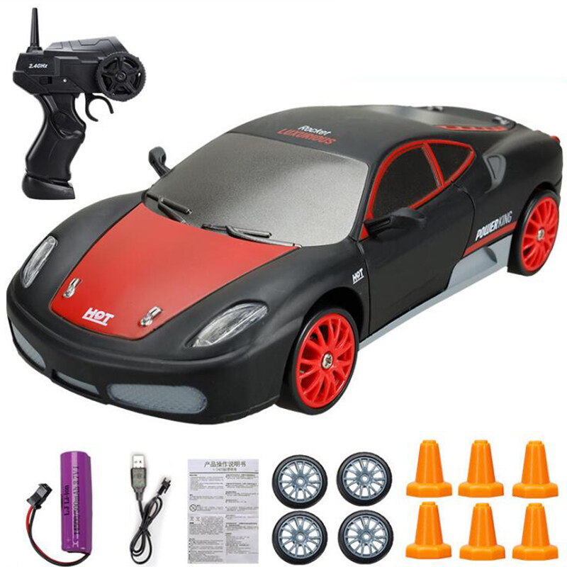 [Flash Sale] Kmoist RC Drift Car 1:24 2.4G AE86 GTR Model Toy Wireless Remote Control Stunt Cars High Speed Racing Vehicles with Replaceable Tires Toys For Kids Boys Gift