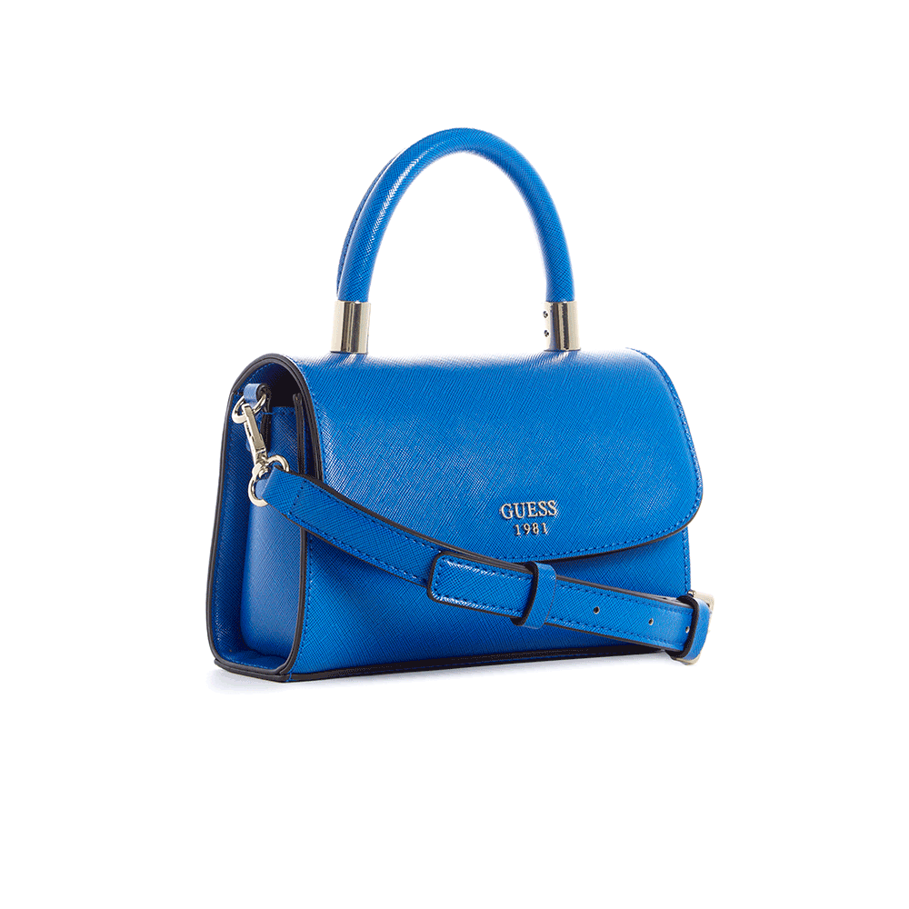 GUESS Women's Layla Royal Blue Mini Top Handle Flap Bag