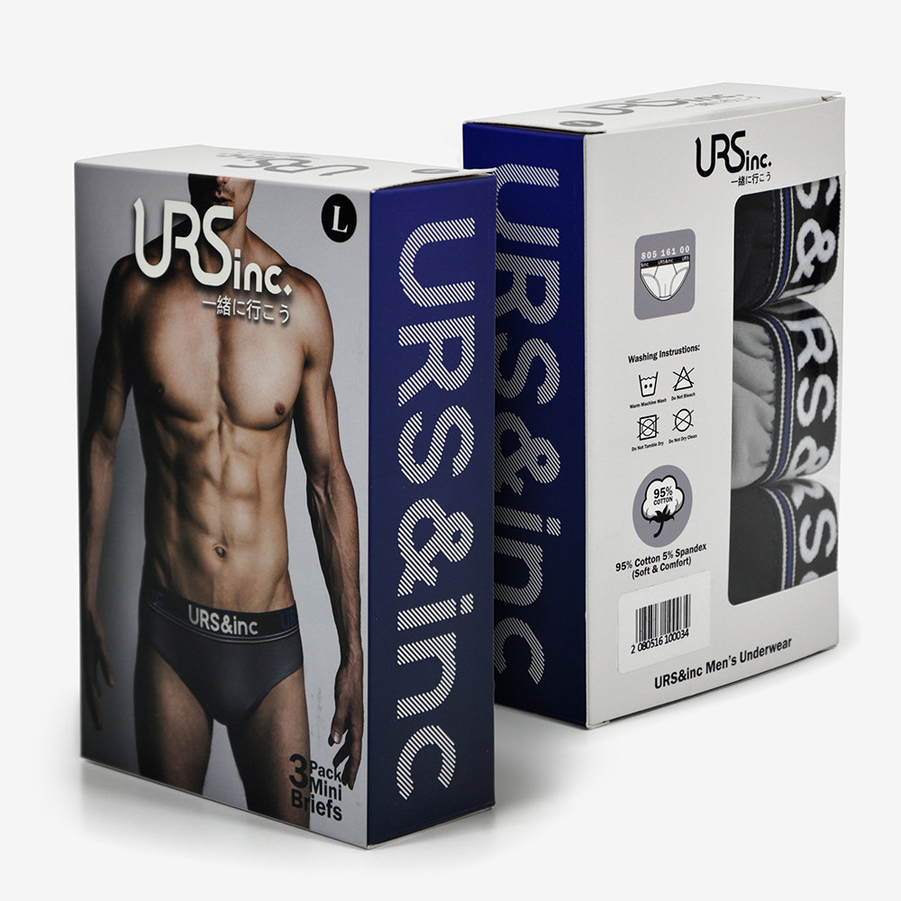 URS & inc Mens 3-Piece Mini Briefs