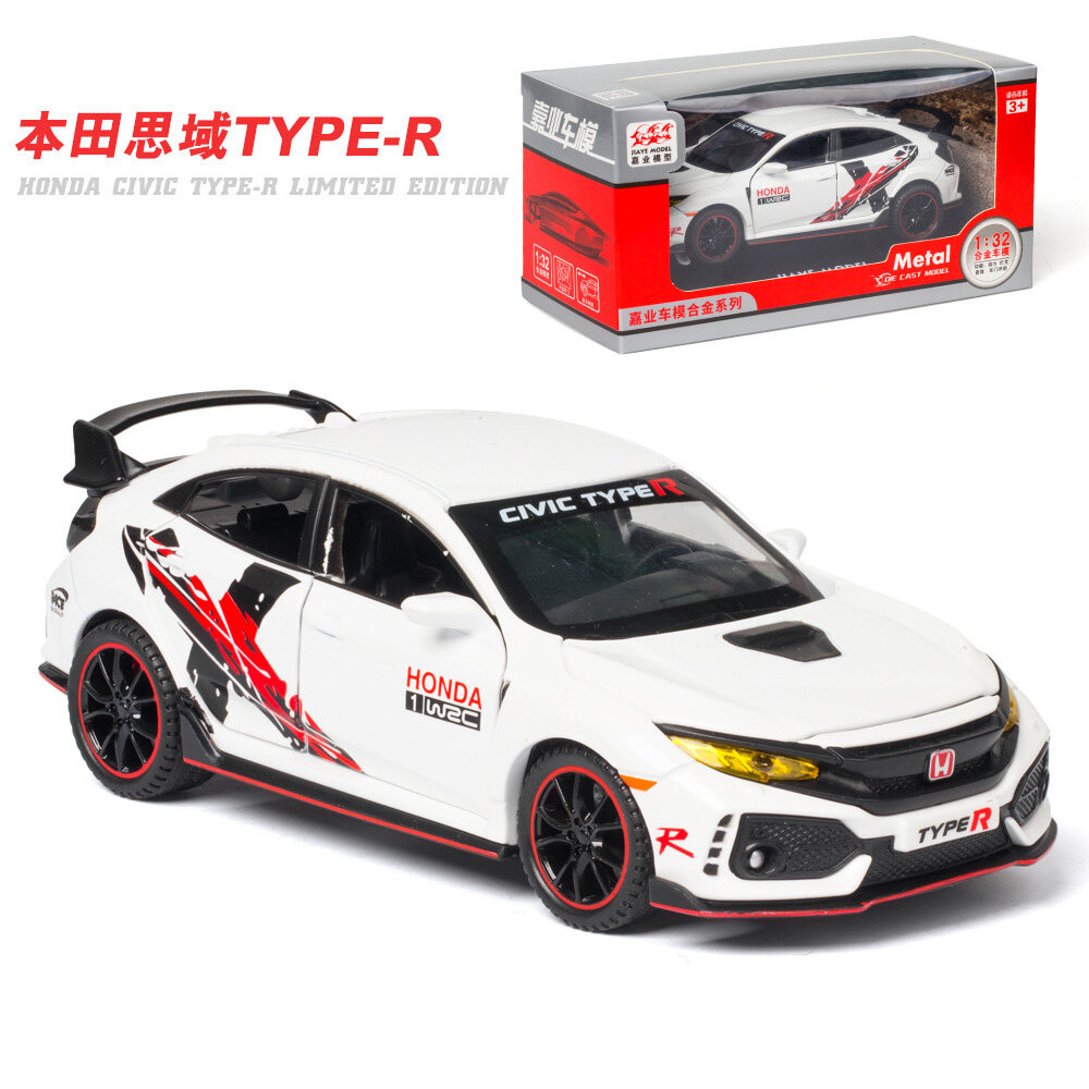 LEO 1:32 DIECAST Honda Civic type R model alloy car sound and light pull back caR TOYS COLLECTION Toys for boys