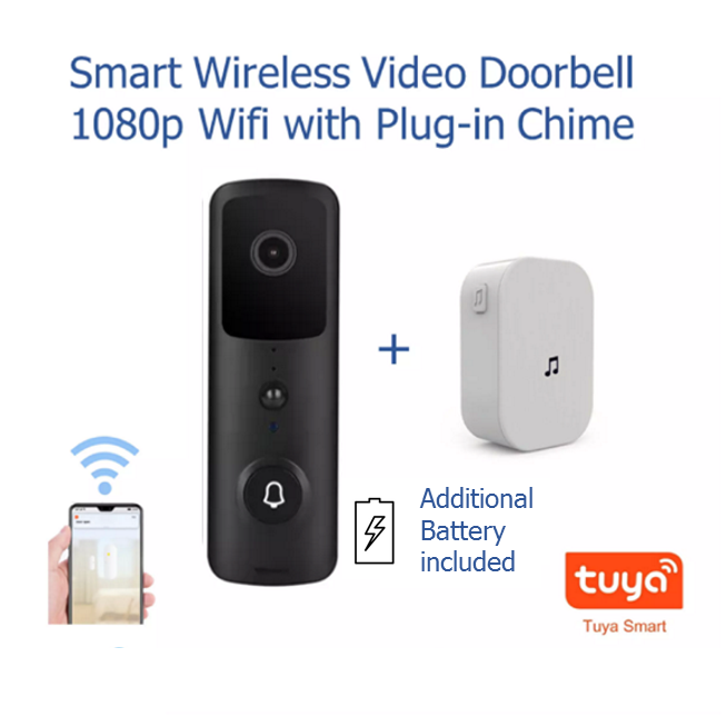 Smart Wireless Video Doorbell 1080p Wifi Tuya Smart Life Home Security