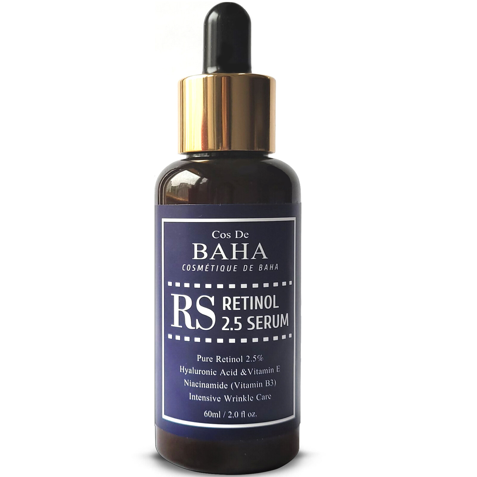 Cos De BAHA-Retinol 2.5% Facial Serum with Vitamin E - Diminishes Acne-prone + Age Spot Remover + Retinol Serum 2.5 High Strength for Face without a Prescription, 2oz (60ml)