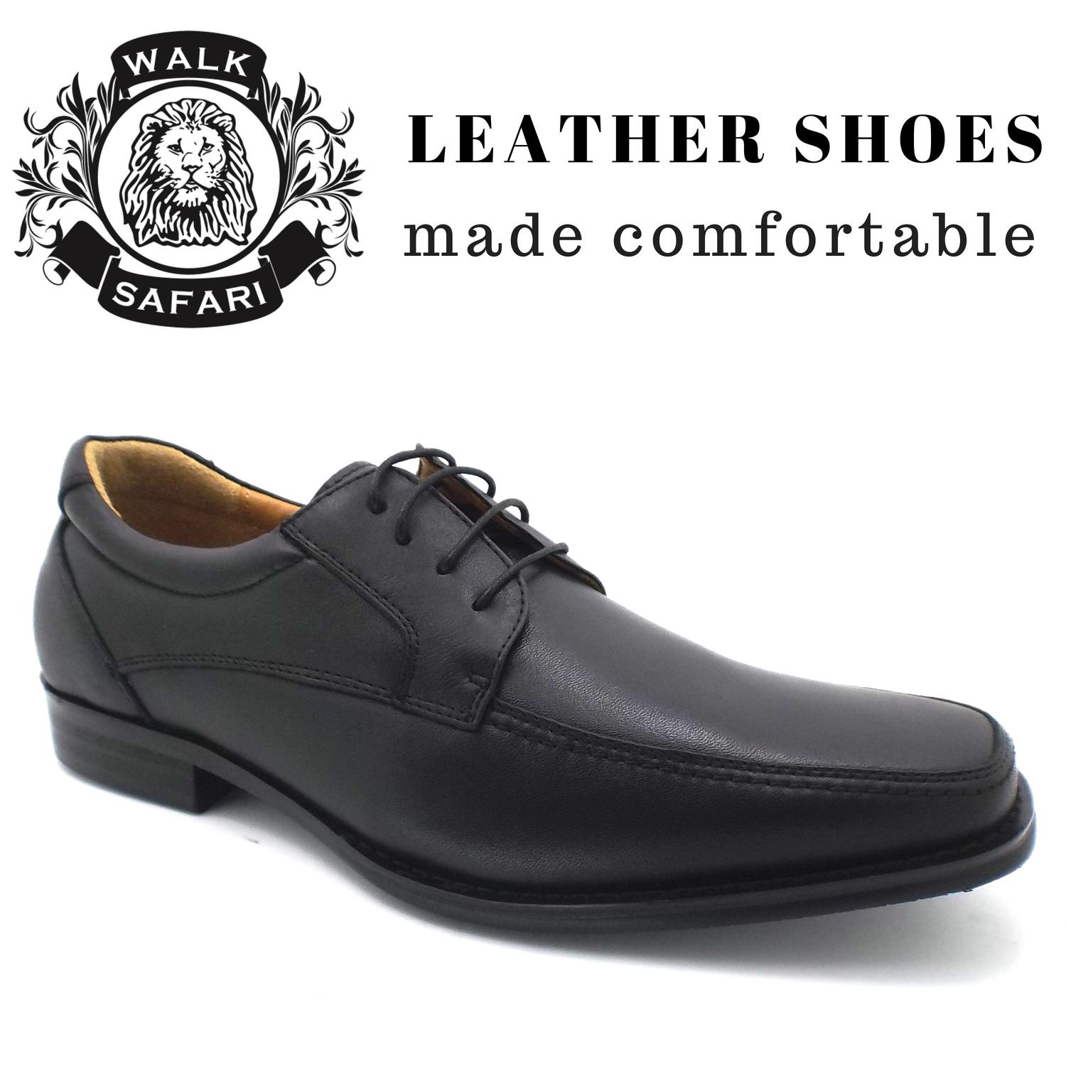 [Walk Safari Singapore AC2263 BLACK] Man Formal Sharp Toe Leather Shoes (Genuine Leather, Anti Slip, Waterproof)