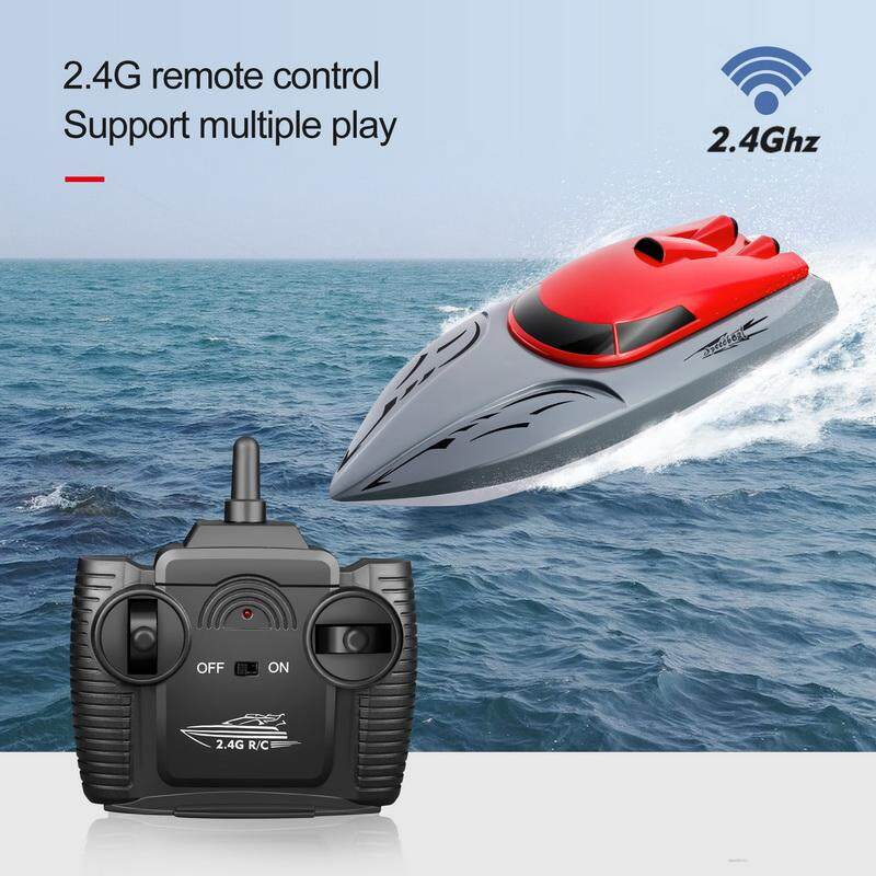 CEVENNESFE NEW Product 2.4G Remote Control Boat Rechargeable High Speed Speed Boat Yacht Wheel Childrens Racing Boat Summer Water Toy
