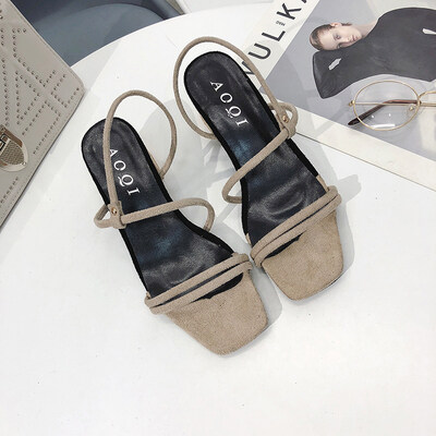 Women Plus Size All-match Block Heel Fashion Strap Sandals