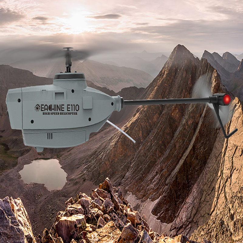 Eachine E110 2.4G 4CH 6-Axis Gyro 1/2/3 Battery Optical Flow Localization Flybarless Scale RC Helicopter RTF w/720P Camera