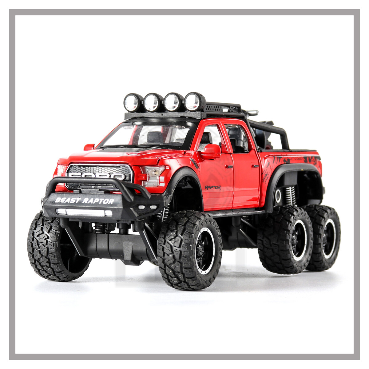 LEO 1:28 Ford Raptor F150 off-road 6*6 alloy car model diecast cars car for kids truck toys for kids toys for boys cars toys monster truck toys toy truck for kids big hot sale