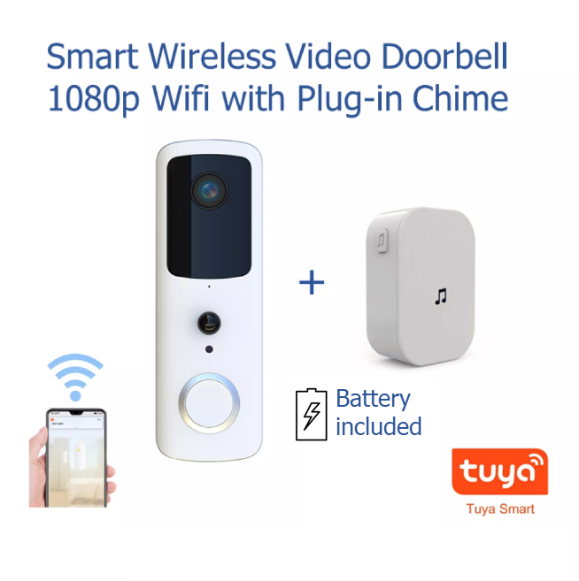 Smart Wireless Video Doorbell 1080p Wifi Tuya Smart Life Home Security