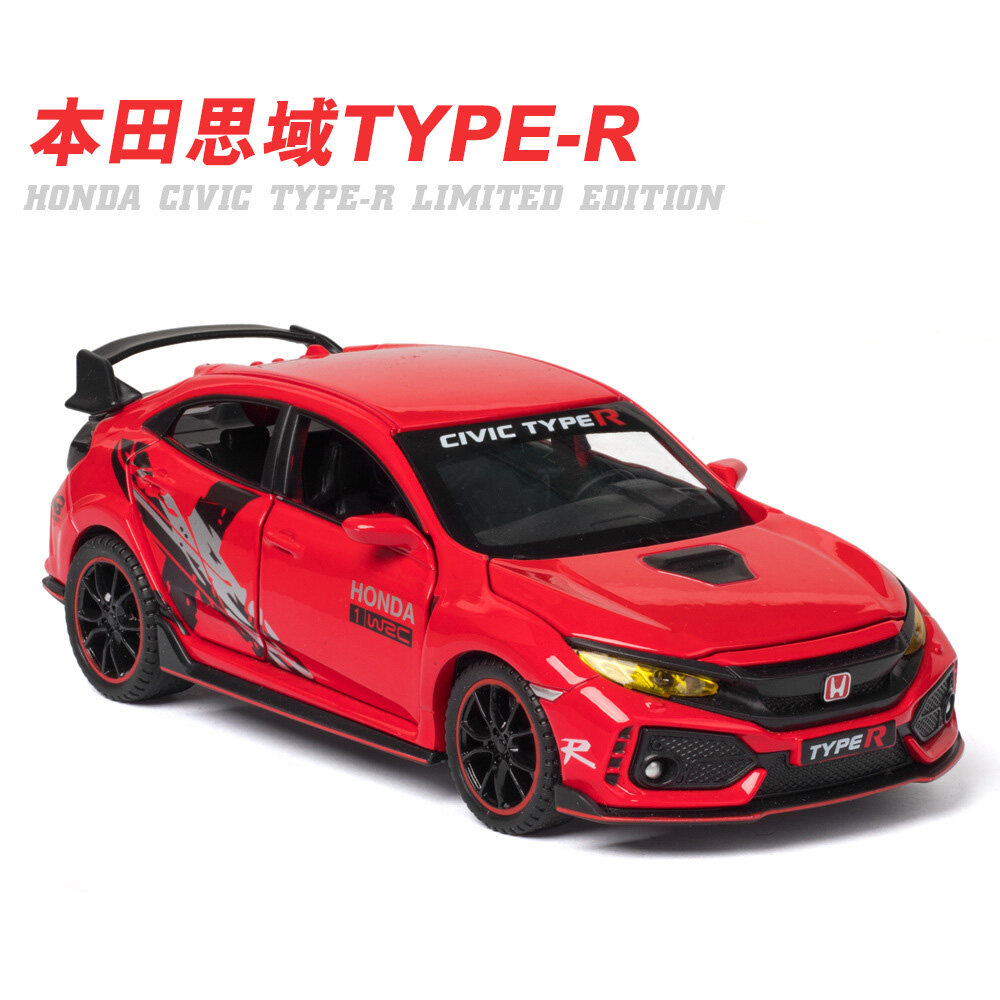 LEO 1:32 DIECAST Honda Civic type R model alloy car sound and light pull back caR TOYS COLLECTION Toys for boys